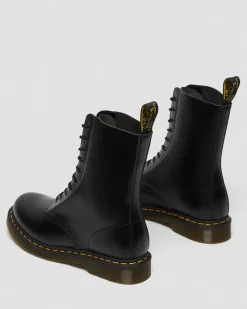 1490 Smooth Leather Mid Calf Boots in Black