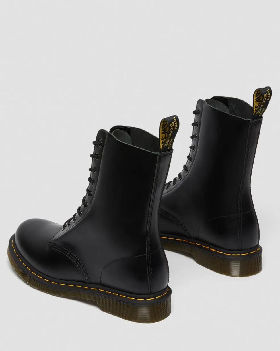 1490 Smooth Leather Mid Calf Boots in Black