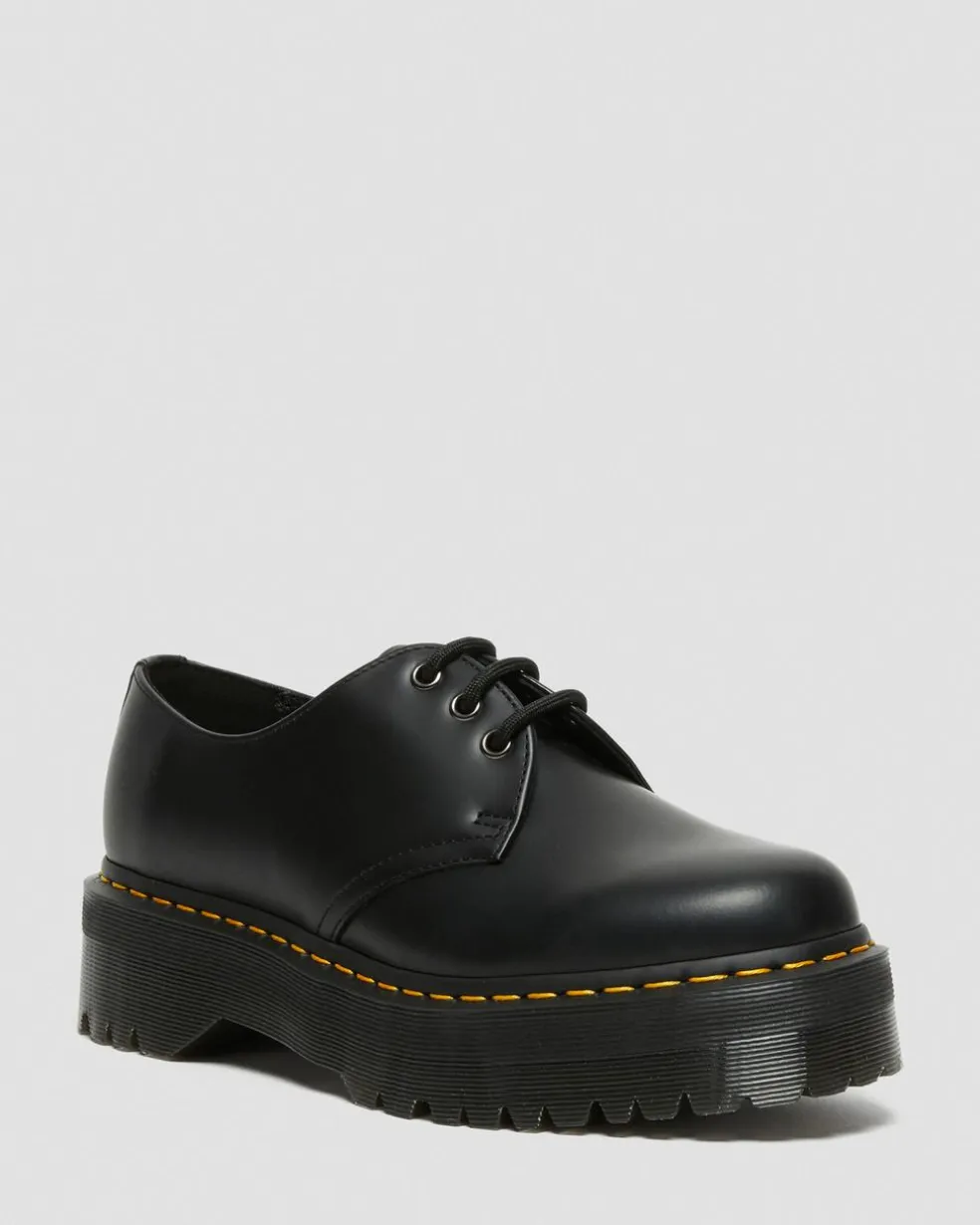 1461 Smooth Leather Platform Shoes in Black