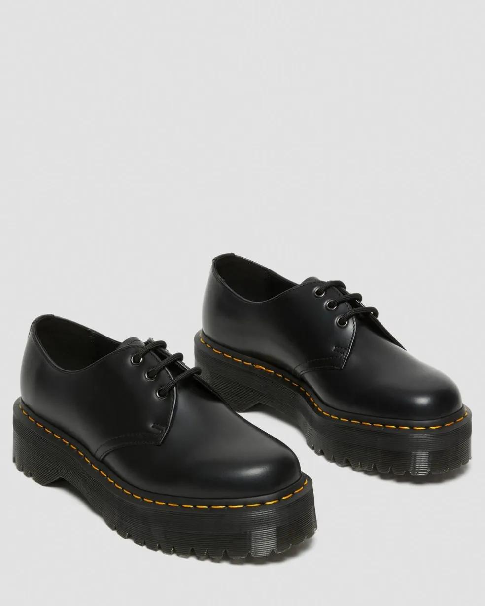 1461 Smooth Leather Platform Shoes in Black