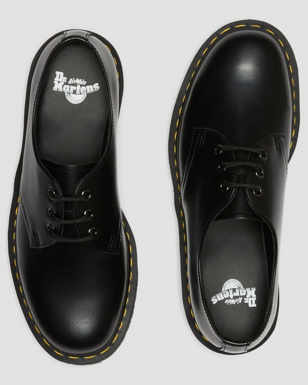 1461 Smooth Leather Platform Shoes in Black