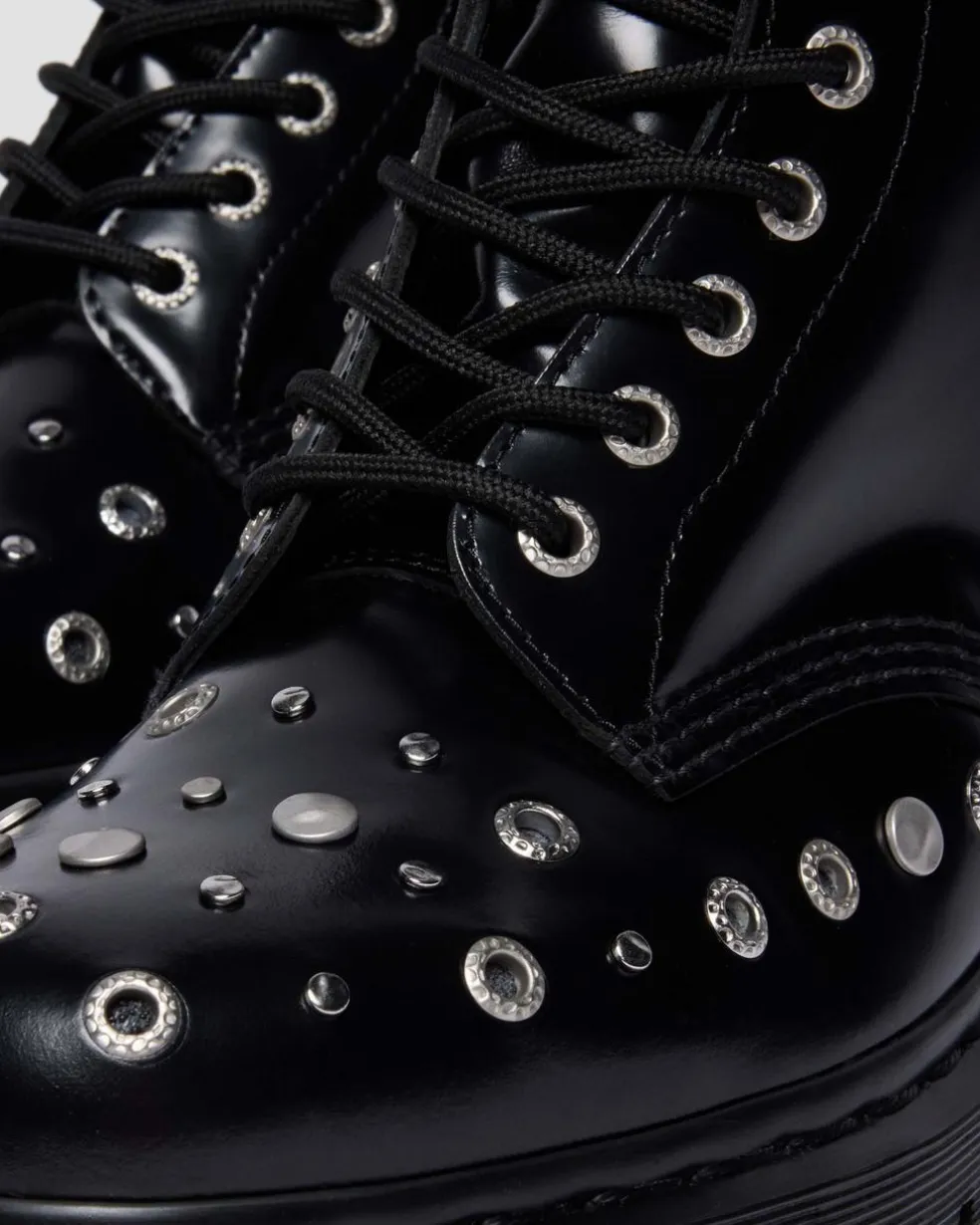 1460 Studded Buttero Leather Boots in Black Buttero