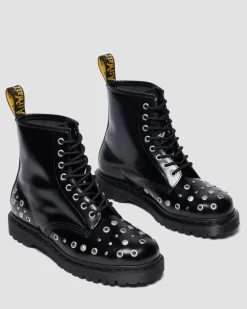 1460 Studded Buttero Leather Boots in Black Buttero