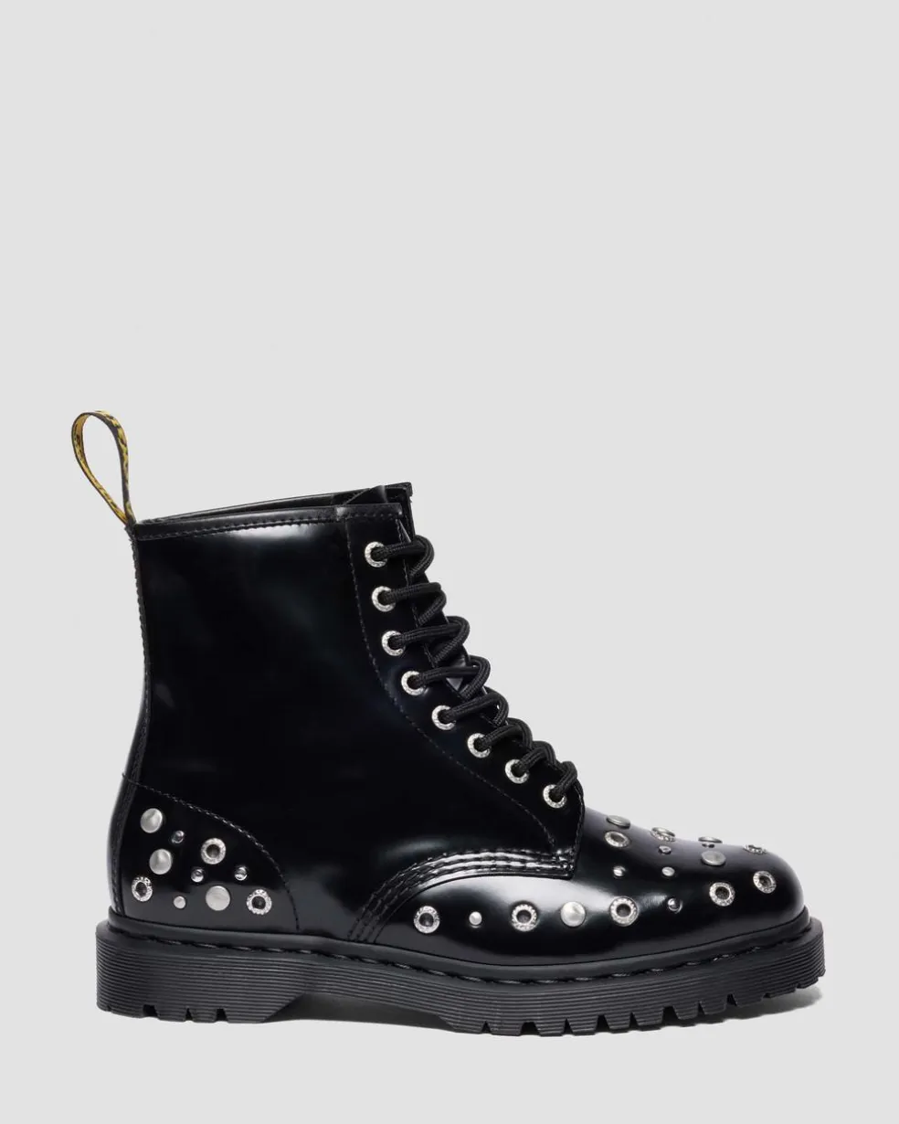 1460 Studded Buttero Leather Boots in Black Buttero