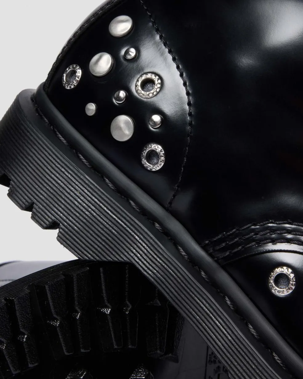 1460 Studded Buttero Leather Boots in Black Buttero
