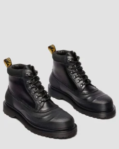 939 SUB FLEECE LINED LEATHER ANKLE BOOTS in Black
