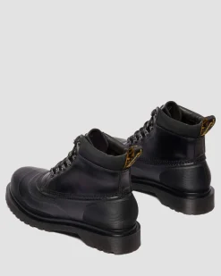 939 SUB FLEECE LINED LEATHER ANKLE BOOTS in Black