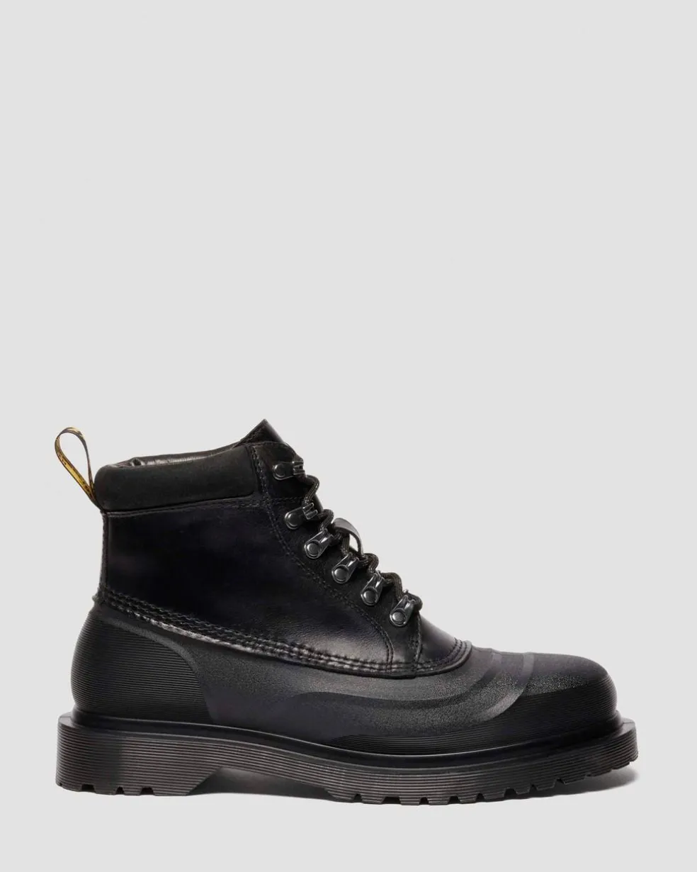 939 SUB FLEECE LINED LEATHER ANKLE BOOTS in Black