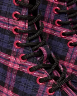 1460 Tartan Lace Up Boots in Pink Multi