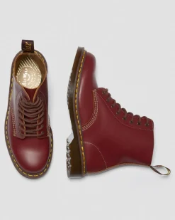 1460 Vintage Made in England Lace Up Boots in Red