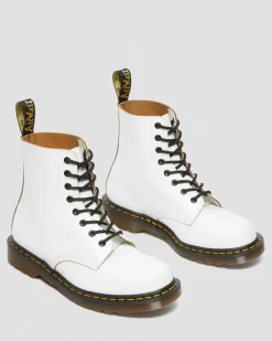 1460 Vintage Made in England Lace Up Boots in White