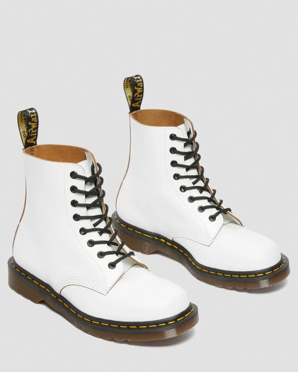 1460 Vintage Made in England Lace Up Boots in White