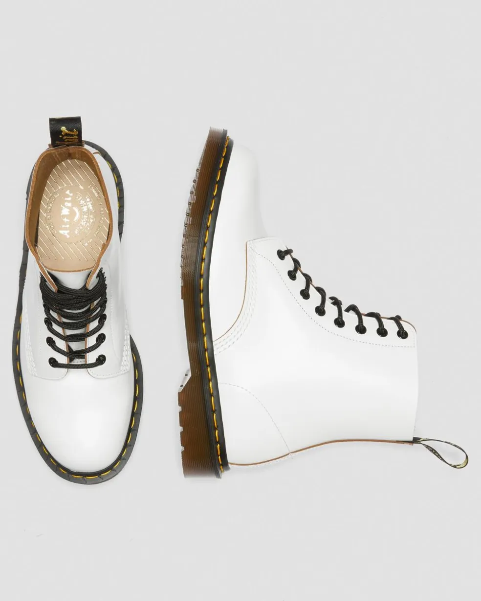 1460 Vintage Made in England Lace Up Boots in White