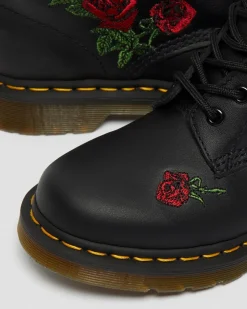 1460 Vonda Floral Leather Lace Up Boots in Black