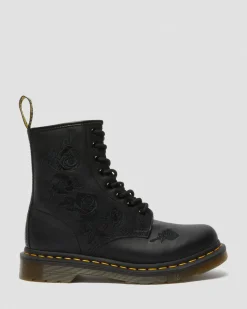 1460 Vonda Mono Women's Floral Boots in Black