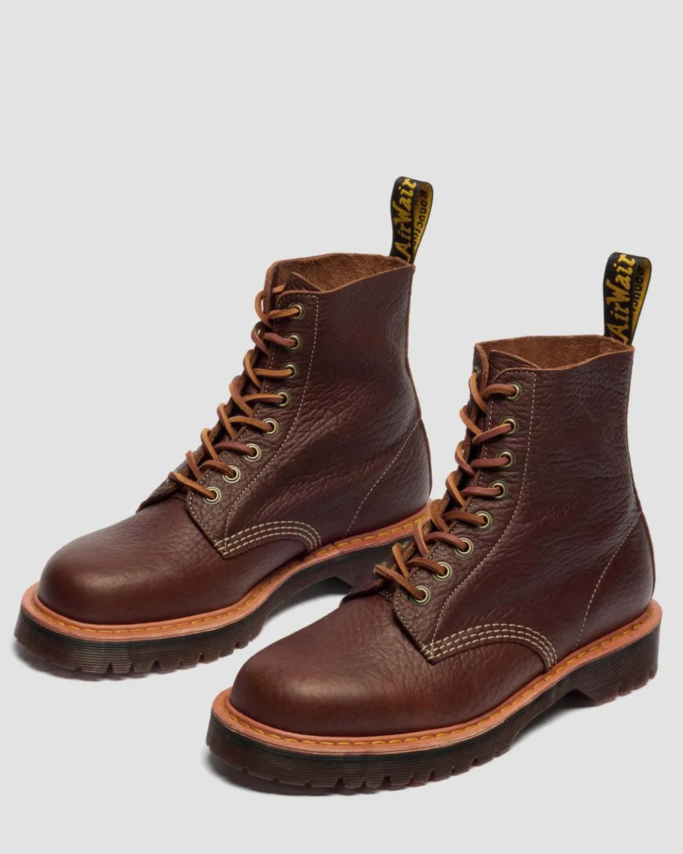 1460 Wild Grain Leather Boots in Sepia Brown