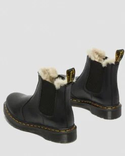 2976 Women's Faux Fur Lined Chelsea Boots in Black