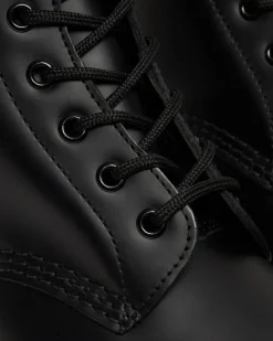 101 Yellow Stitch Smooth Leather Ankle Boots in Black