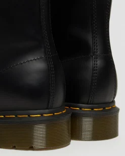 101 Yellow Stitch Smooth Leather Ankle Boots in Black