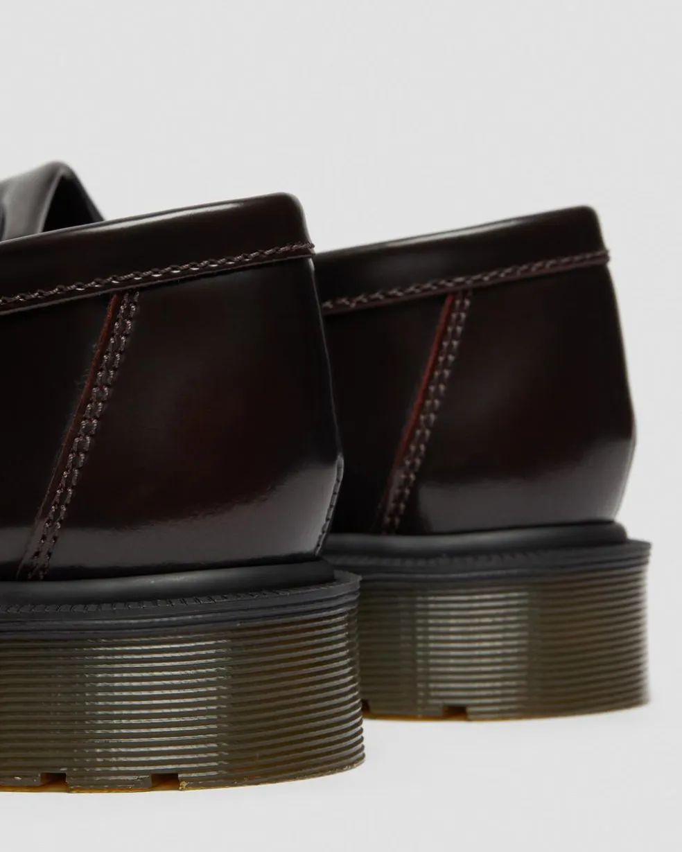 Adrian Arcadia Leather Tassel Loafers in Cherry Red Arcadia