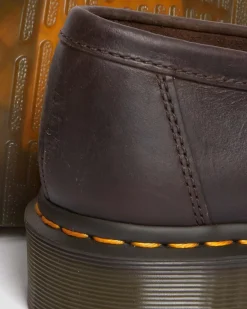 Adrian Crazy Horse Leather Tassel Loafers in Dark Brown