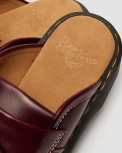 Adrian Leather Mules in Cherry Red