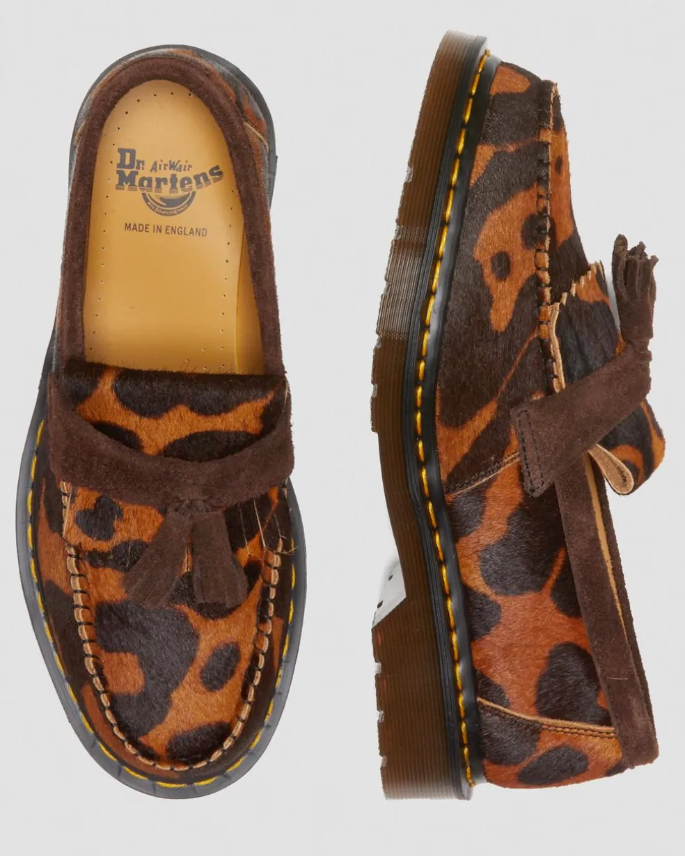 Adrian Made in England Hair On Tassel Loafers in Ocelot