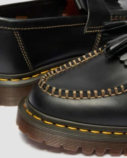 Adrian Orleans Leather Tassel Loafers in Black