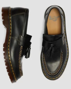 Adrian Orleans Leather Tassel Loafers in Black