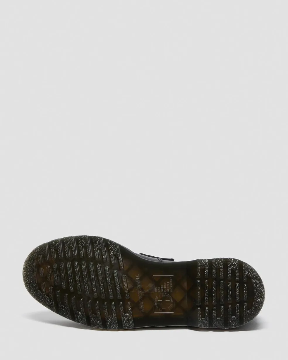 Adrian White Stitch Smooth Leather Loafers in Black