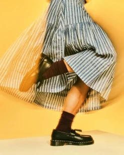 Adrian Yellow Stitch Leather Tassel Loafers in Black