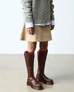 Amaayah Knee High Leather Boots in Butterscotch