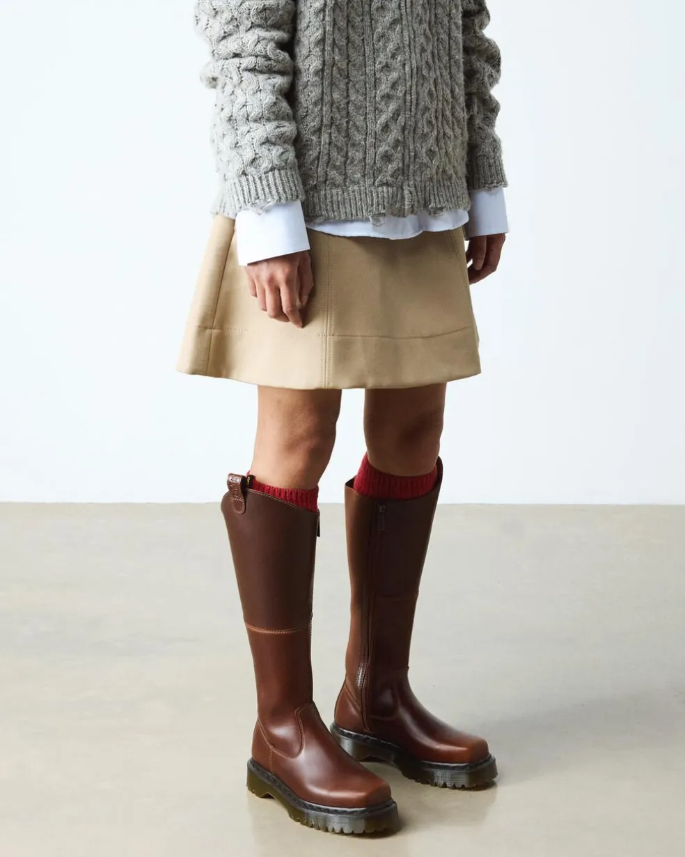 Amaayah Knee High Leather Boots in Butterscotch