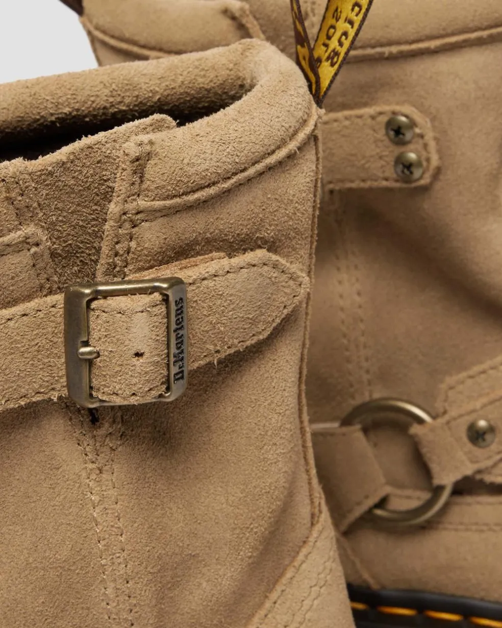Anistone Harness Suede Biker Boots in Savannah Tan