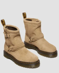 Anistone Harness Suede Biker Boots in Savannah Tan