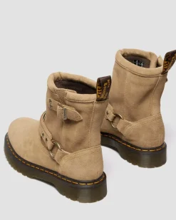 Anistone Harness Suede Biker Boots in Savannah Tan