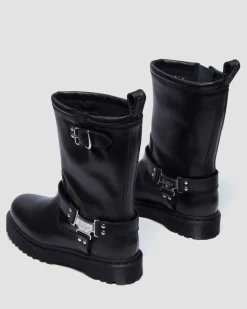 Anistone Hi Leather Biker Boots in Black
