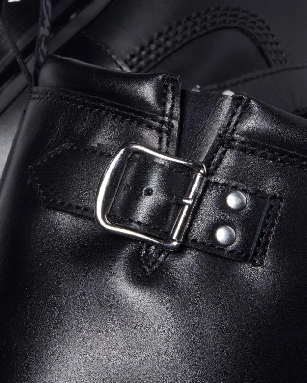 Anistone Hi Leather Biker Boots in Black