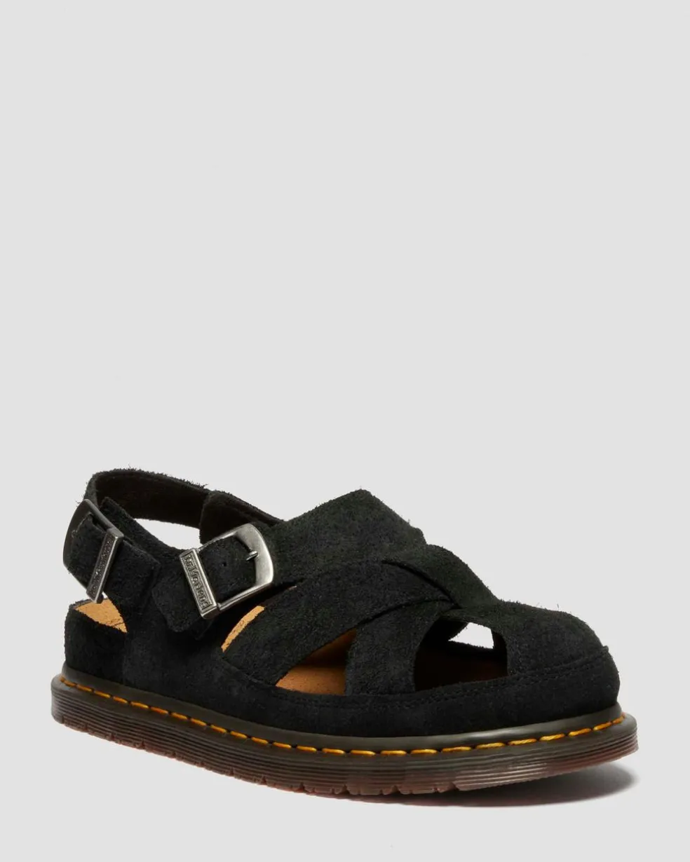Archive fisherman suede sandals in Black