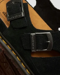 Archive fisherman suede sandals in Black