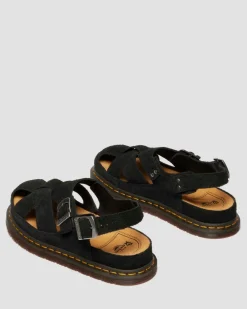 Archive fisherman suede sandals in Black