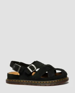 Archive fisherman suede sandals in Black