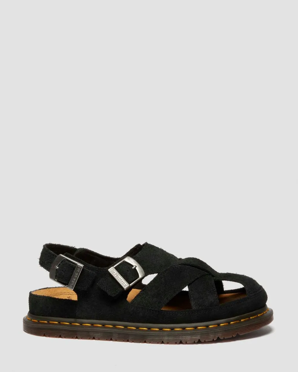 Archive fisherman suede sandals in Black