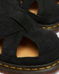 Archive fisherman suede sandals in Black