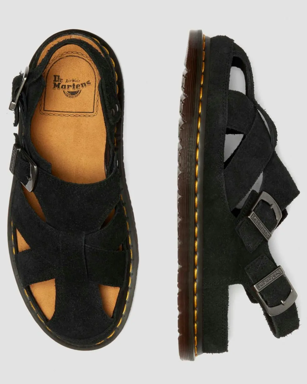 Archive fisherman suede sandals in Black