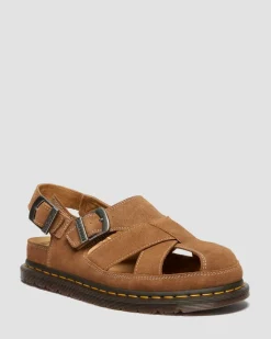 Archive fisherman suede sandals in Natural Tan