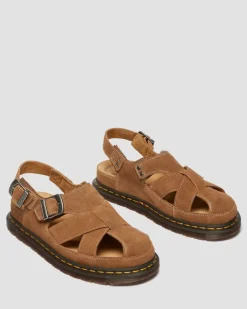 Archive fisherman suede sandals in Natural Tan