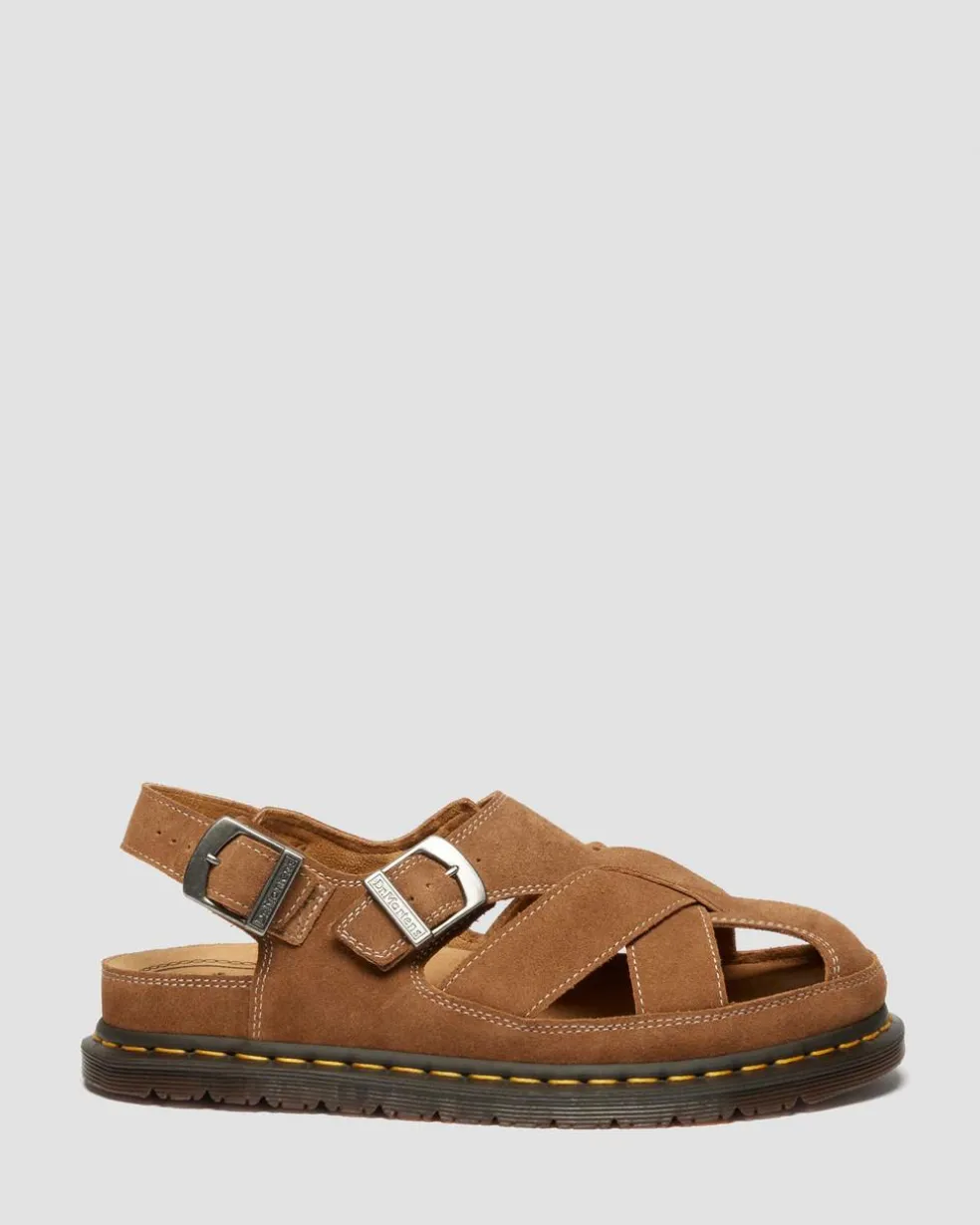 Archive fisherman suede sandals in Natural Tan