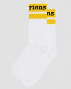 Athletic Logo Organic Cotton Blend Socks in White