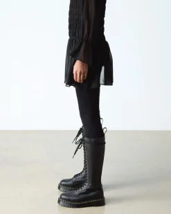 1B60 Bex Pisa Leather Knee High Boots in Black